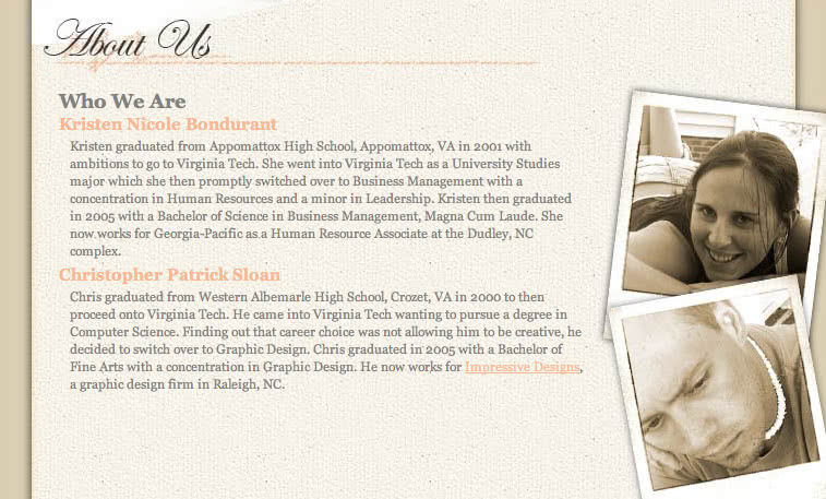 Kristen and Chris Wedding Website